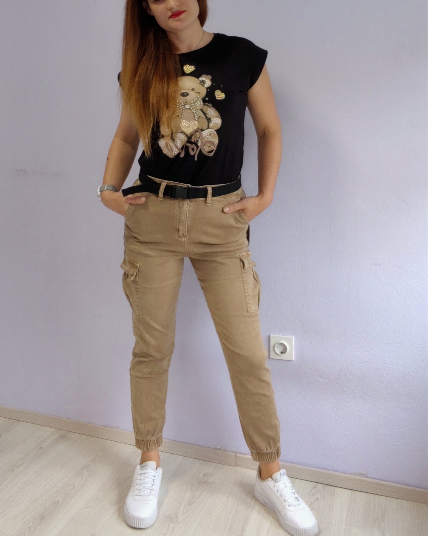 Jeans hlače v rjavi barvi