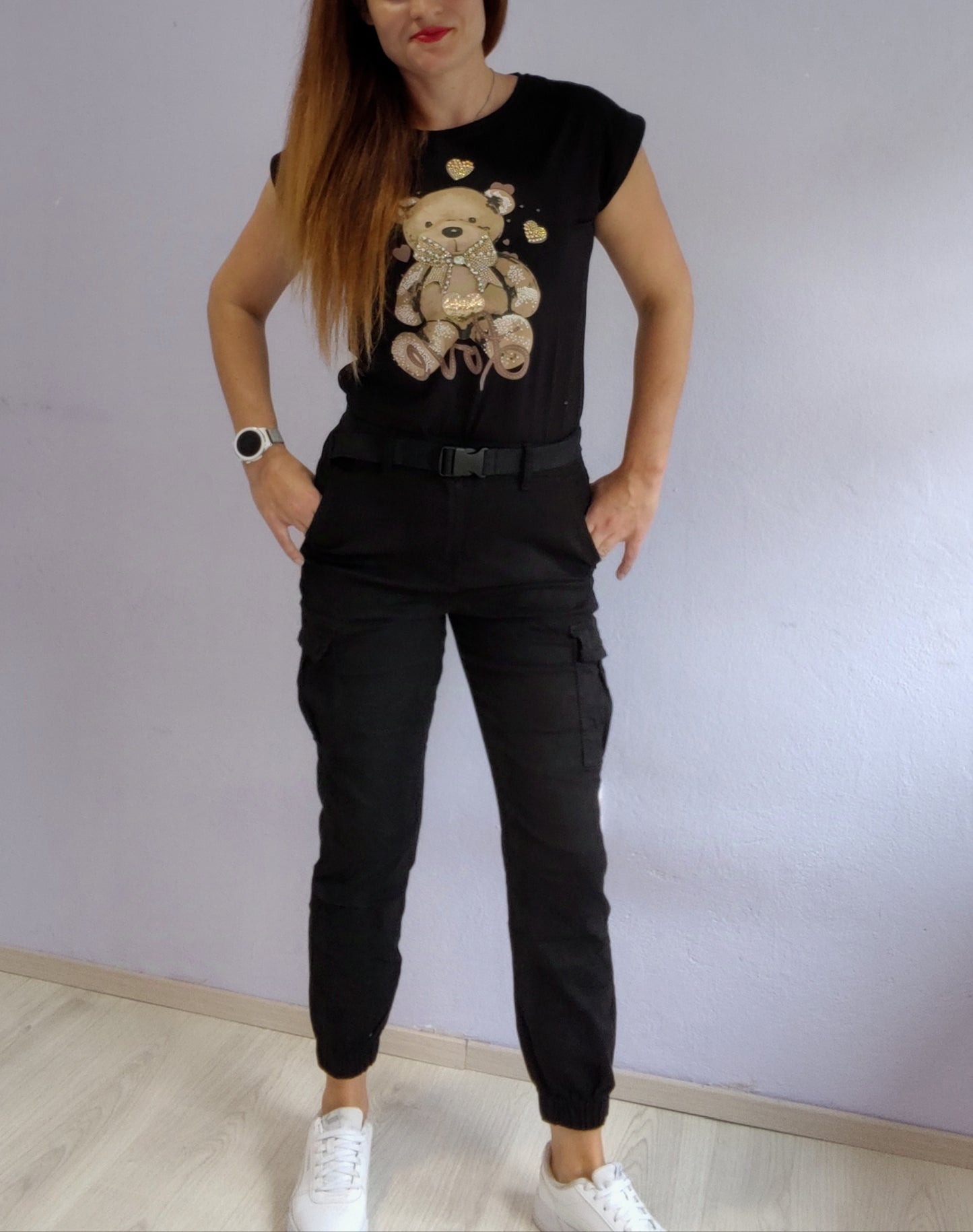 Jeans hlače v črni barvi