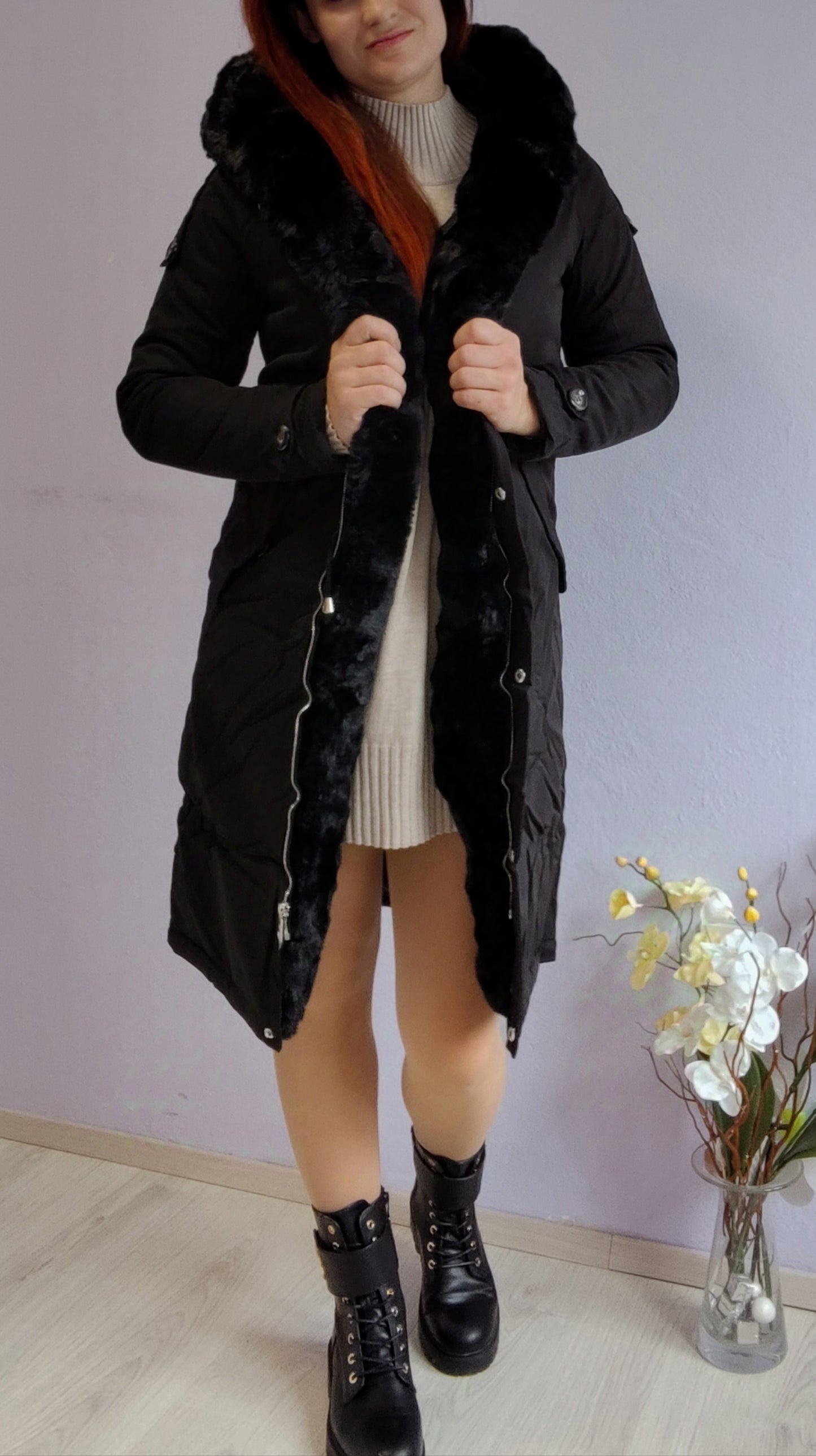 Črna premium parka