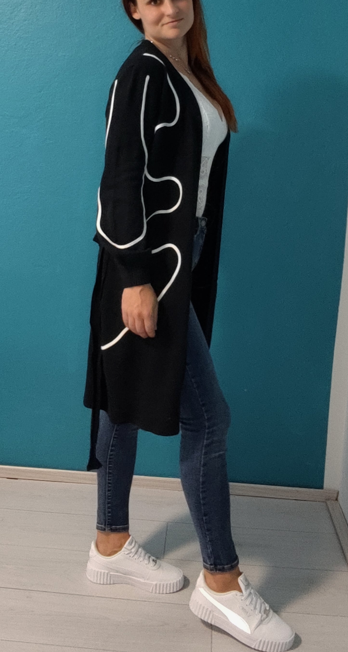 Luna- elegantna črna jopica s pasom