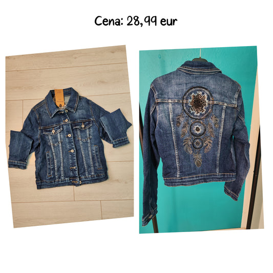 Jeans jakna z vzorčki