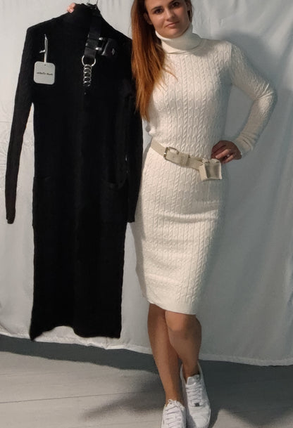 Pletena obleka s pasom