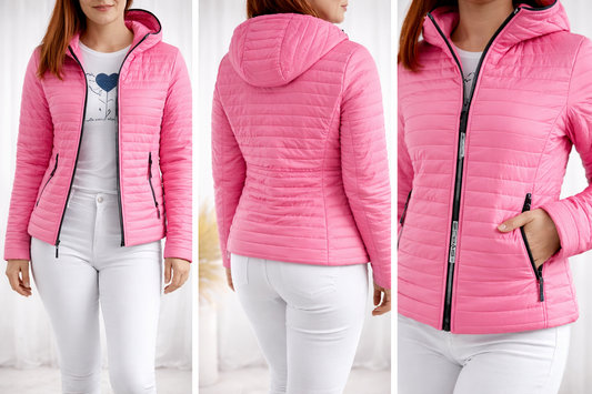 Prehodna prešita jakna roza